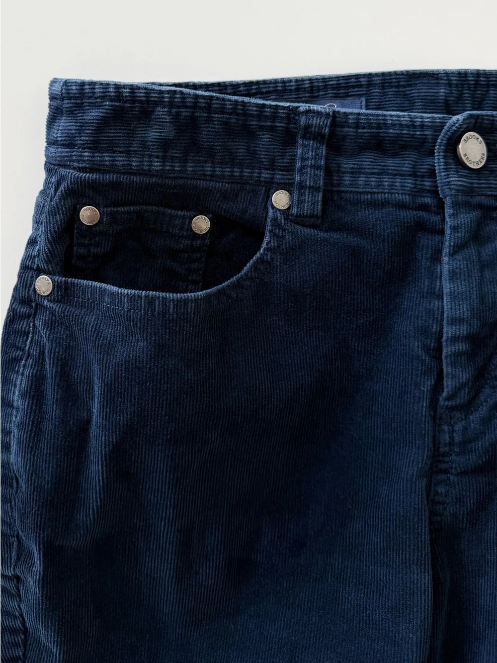 Brooks Brothers Navy Corduroy Pants US 4 Slim Straight Mid Rise Quiet Luxury - Picture 5 of 15